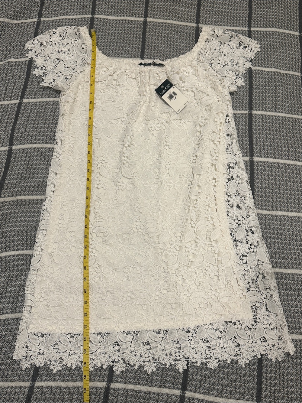 Ralph Lauren Lace Off the should Dress - White Sz 12